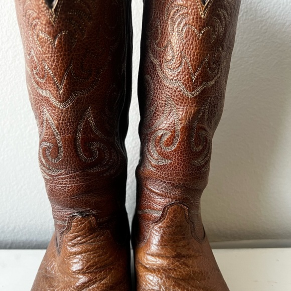 GUC Vintage Olathe Boots Brown Leather Cowboy Boots - US Size 12 AA (Mens) - Picture 14 of 15